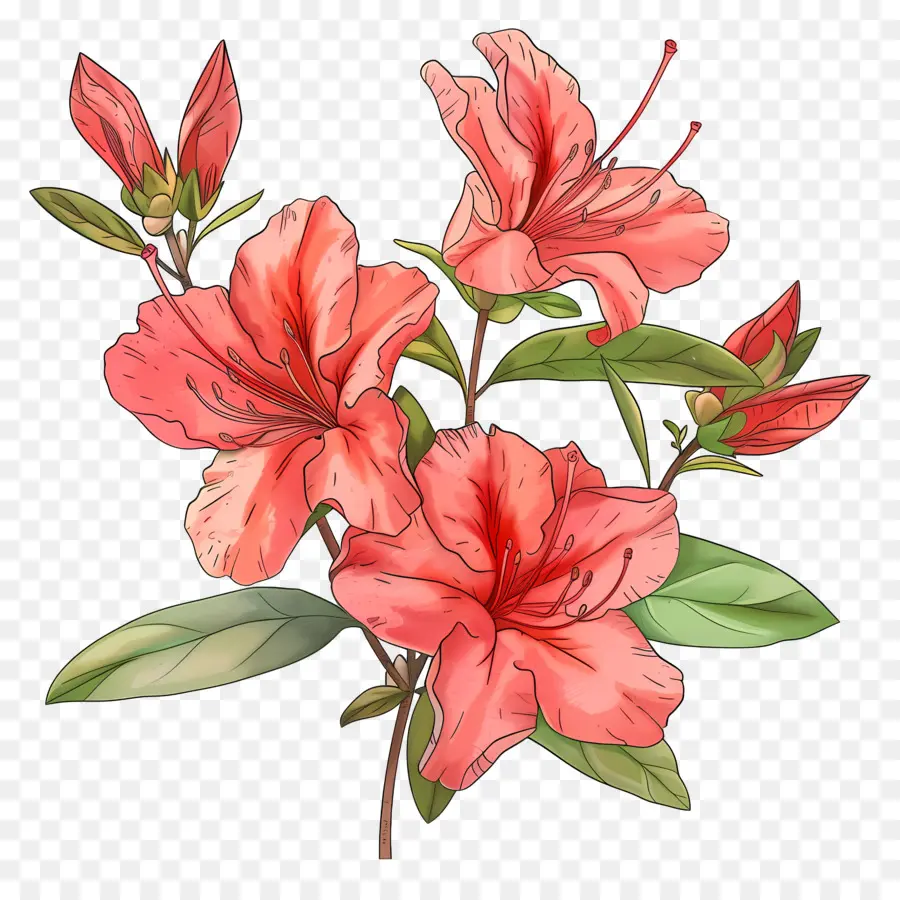 cây xanh cây hoa đỗ quy hoa hoa đỗ quy hoa hoa đỗ quy - Hoa Azalea đỏ nở hoa đầy đủ
