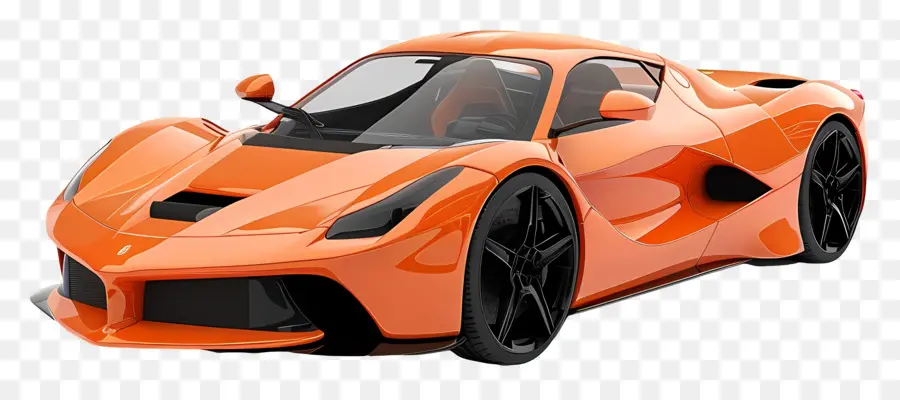 arancione - Super auto arancione con cerchi neri, design elegante