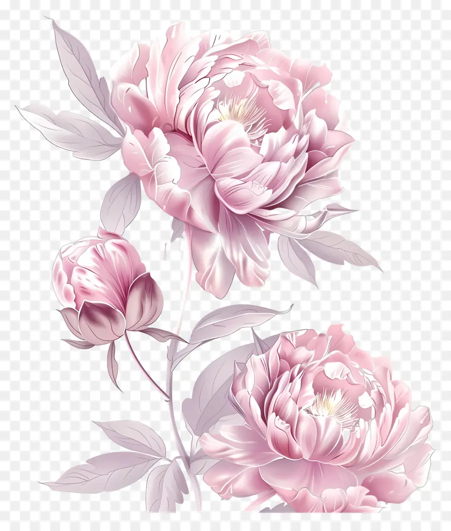 la disposizione dei fiori - Tre peonie rosa in un accordo elegante