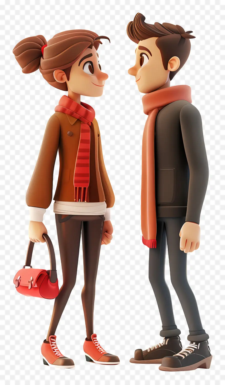 Dating Winter Mode Wintermäntel Schals Handtaschen Handtaschen - Mann und Frau in Mänteln drinnen