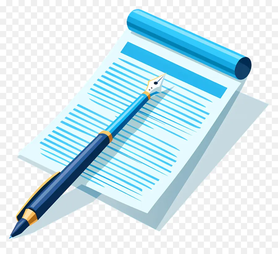 weißen hintergrund - Blauer Stift auf gerolltem Papier, weißer Hintergrund