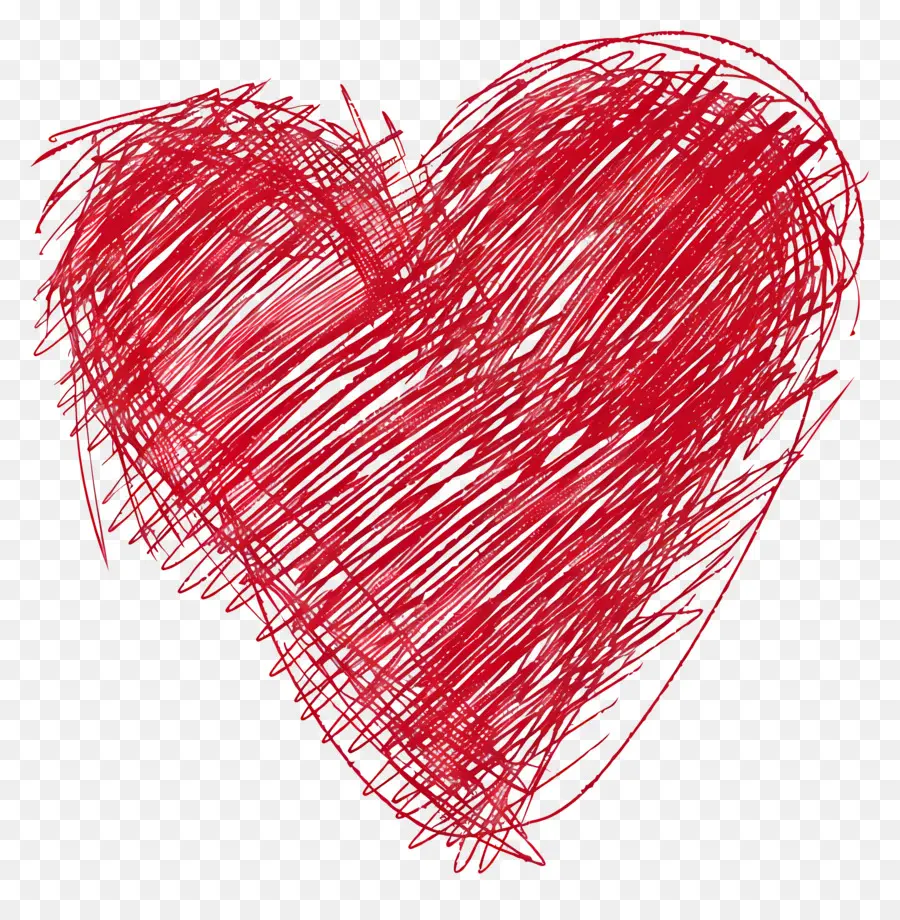 Valentinstag - Rotes Herz aus dicken Linien