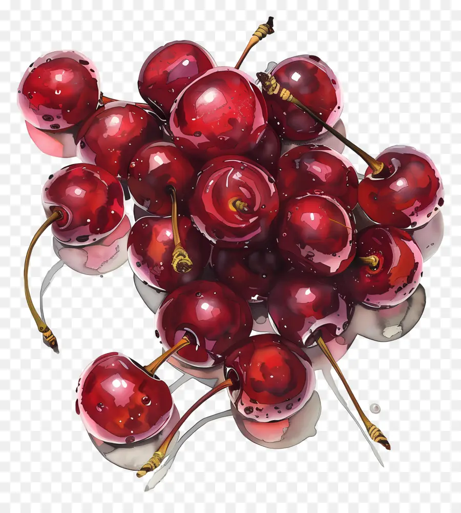 ciliegie maraschino ciliegie rosse alimenti freschi - Mulle di ciliegie rosse, illuminazione a bassa chiave