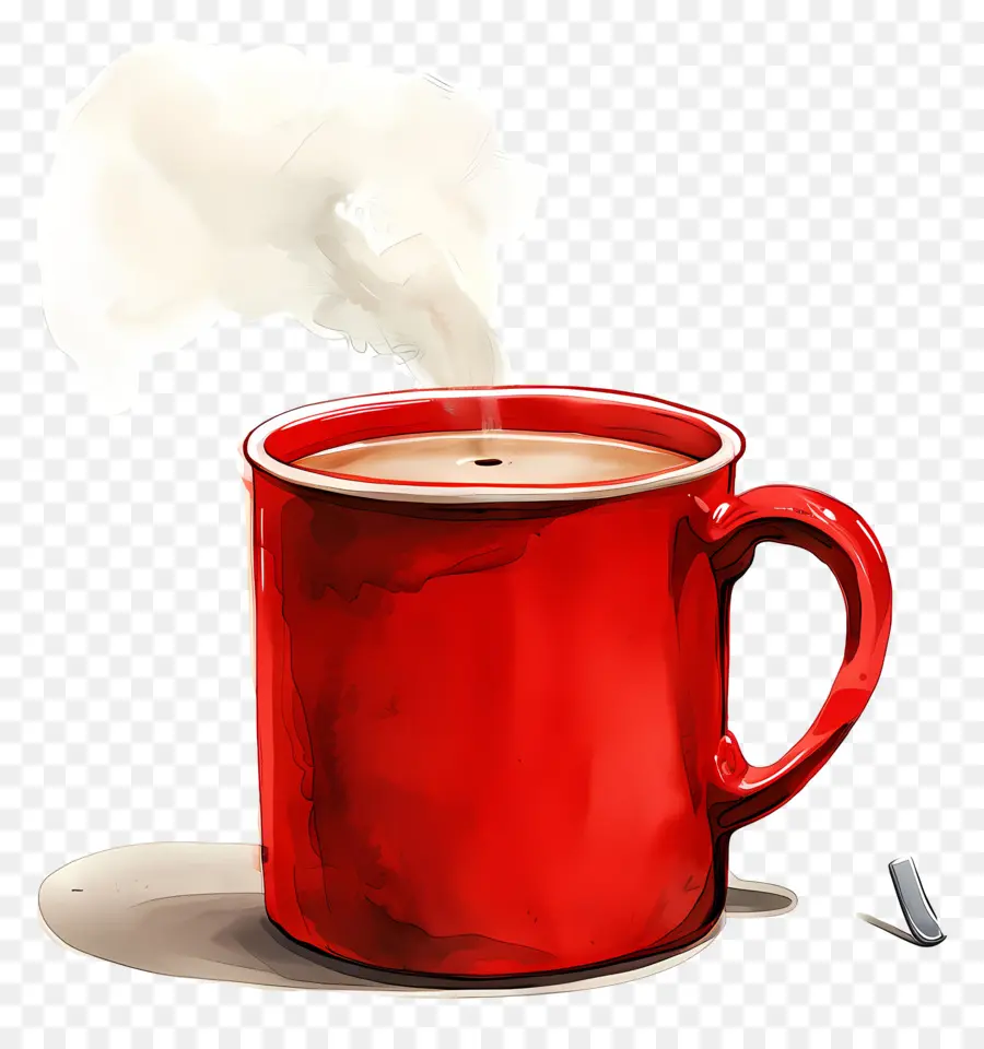 hot drink red mug steam cigarette smoke