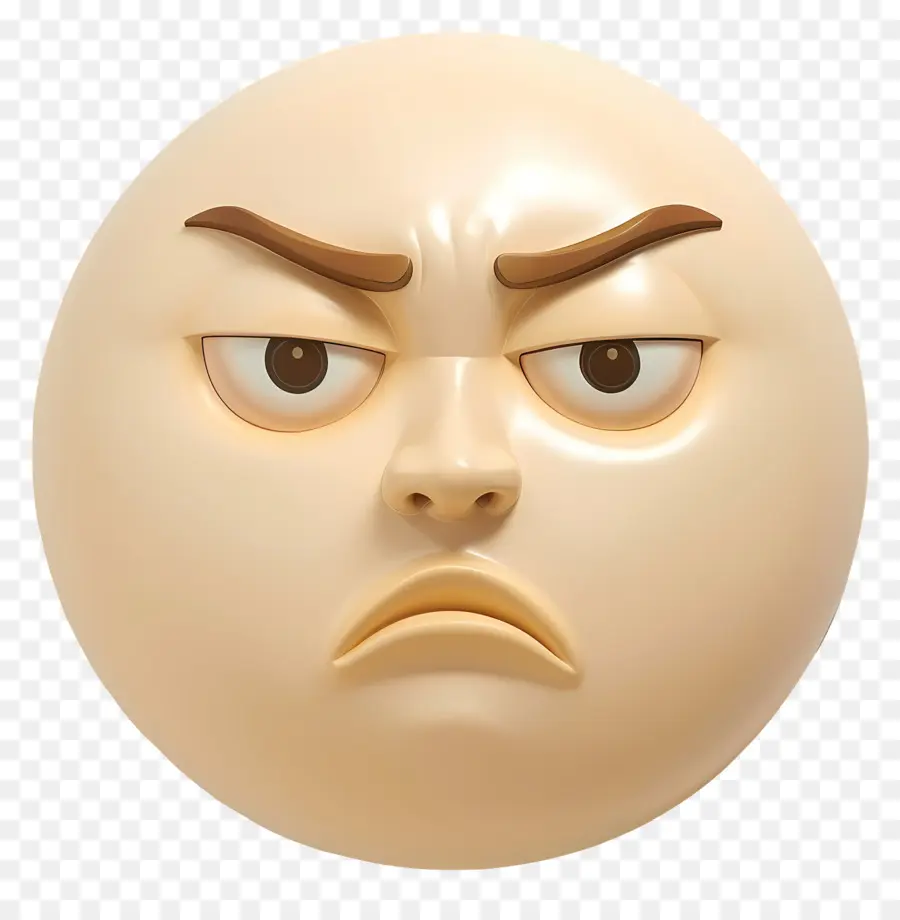 Emoji wütend Emoticon schugelndes Gesicht unglücklicher Ausdruck strenger Aussehen - Emoticon mit schöpfertem, strengen Ausdruck