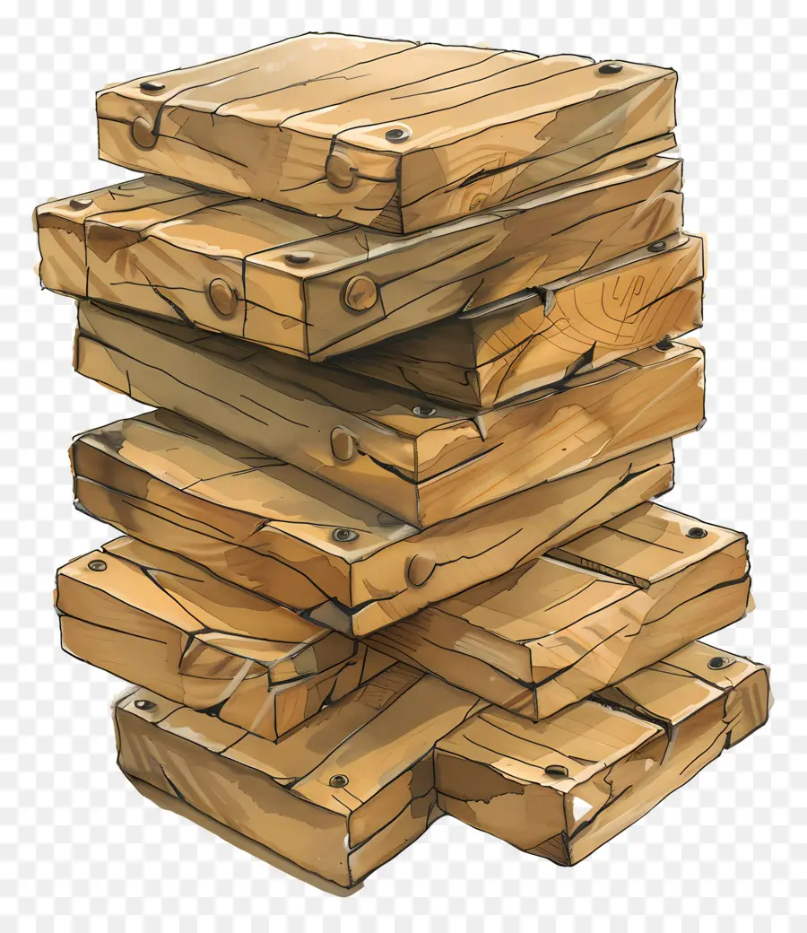 Jenga assi di legno in quercia in legno naturale - Stack di assi di legno uniche e naturali
