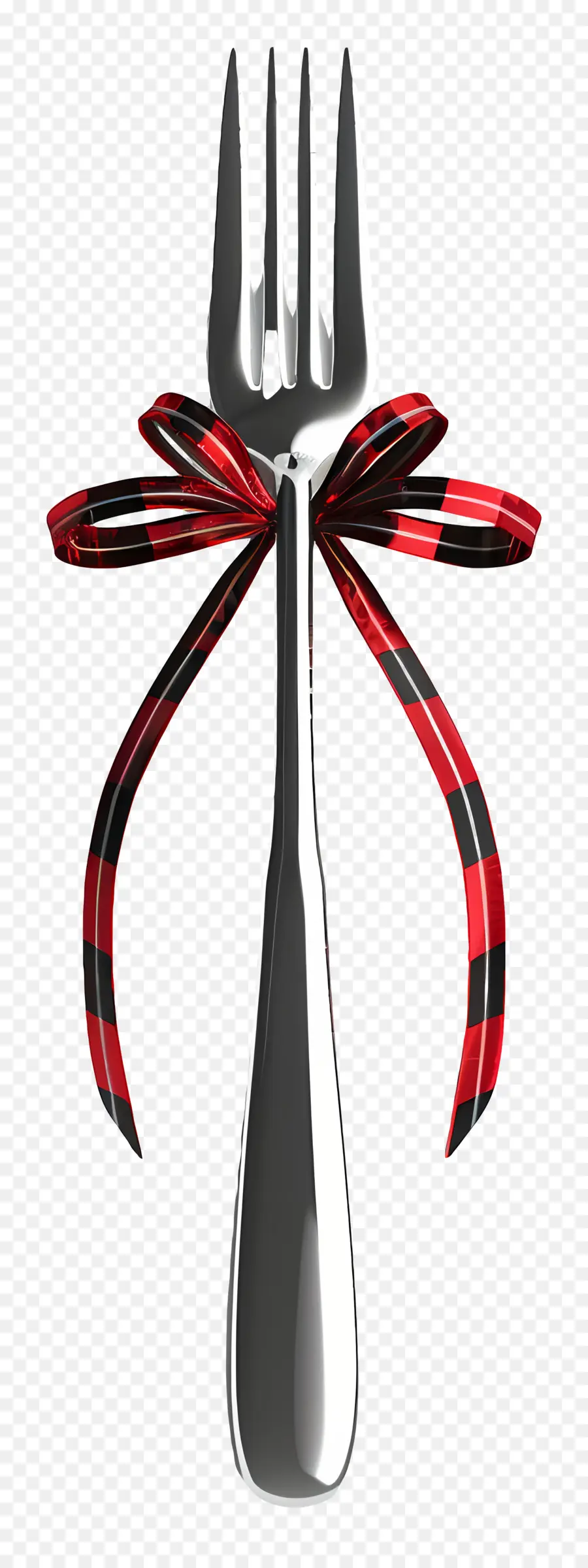 nơ - Fork với cà vạt nơ đỏ, thiết kế kiểu dáng đẹp