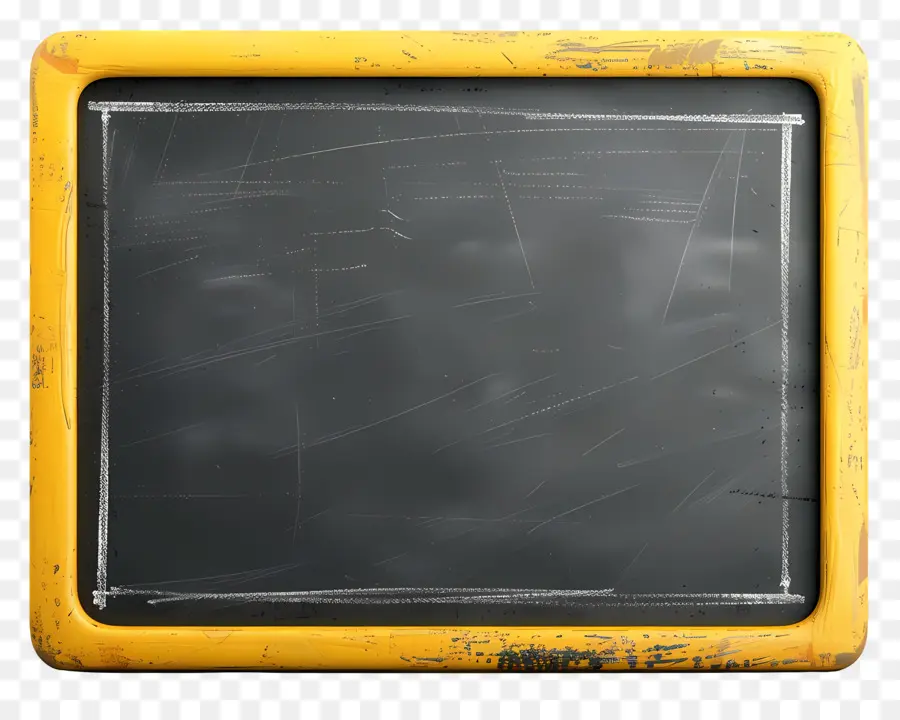 leere Tafelhalkplatten -Whiteboard Kratzer - Gelbe Tafel, Whiteboard mit Kratzern, ohne Schreiben