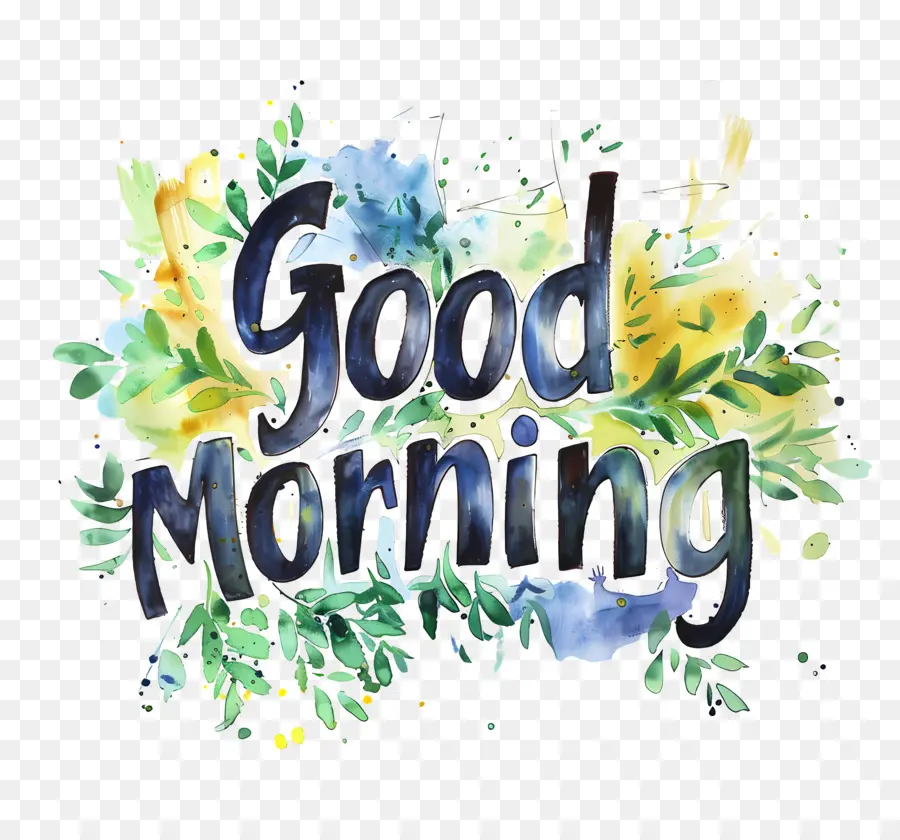 guten morgen - Handgeschrieben 'Guten Morgen' in Blau und Grün