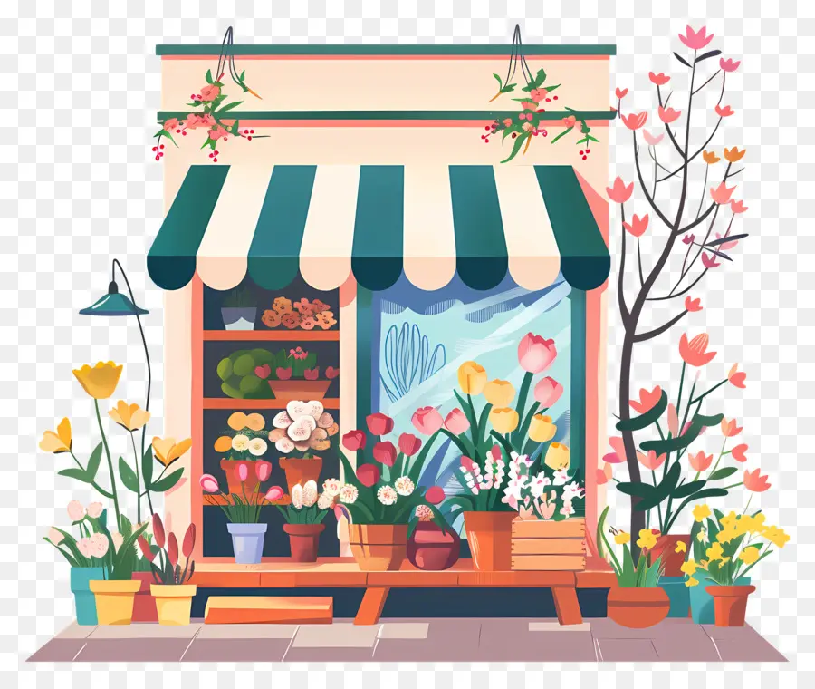 cửa hàng hoa mùa xuân cửa hàng hoa thực vật trồng chậu cây - Cửa hàng hoa trưng bày thực vật và hoa