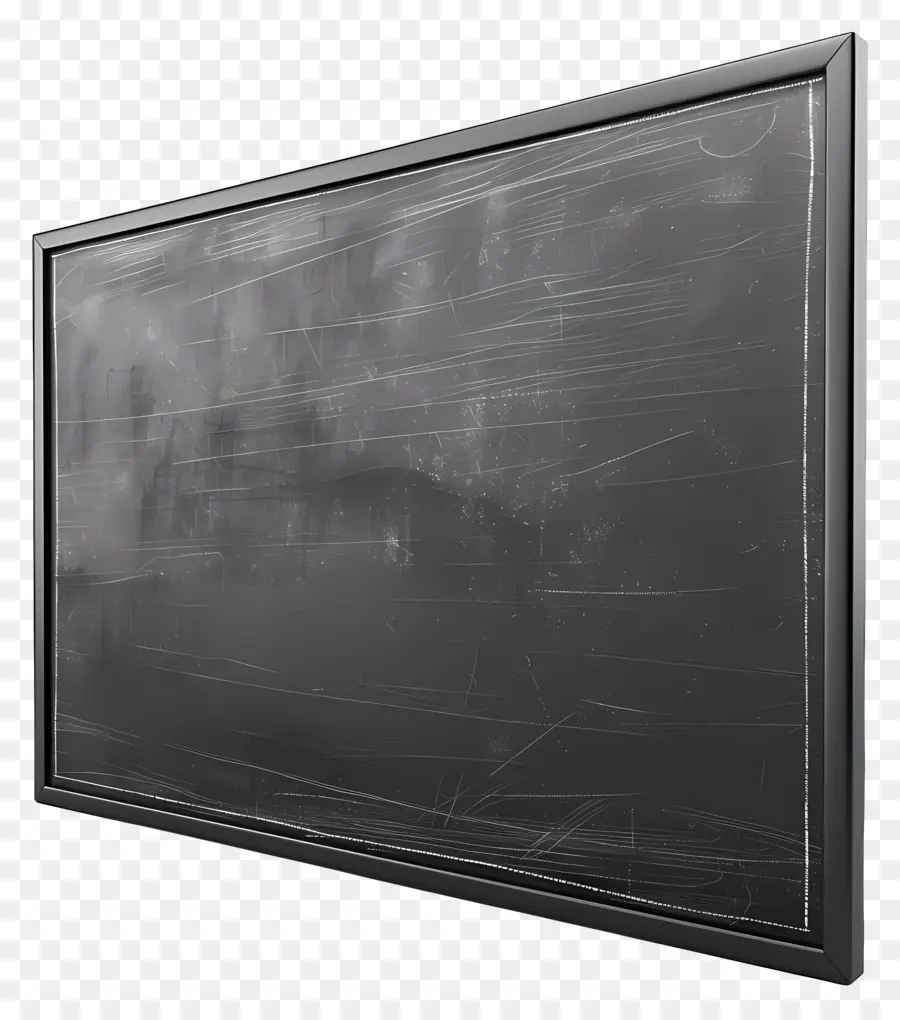 leere Tafel Blackboard -Kreide Schreibklassenzimmer - Alte Tafel mit Kreidespuren und Rahmen