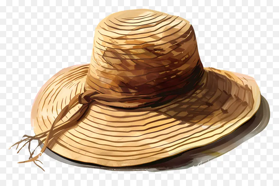Sonnenhut Strohhut gewebter Hut abgerundeter Krempe Kabelschließung - Strohhut mit abgerundetem Rand und Schnur