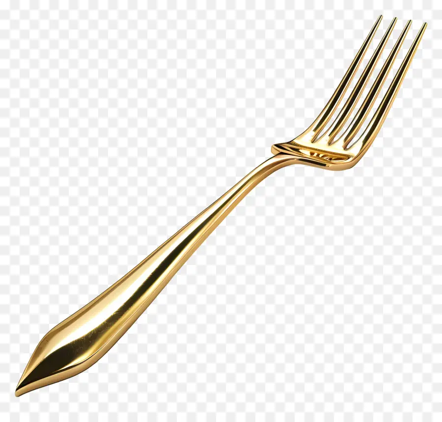 Vàng Fork Fork Fork Point Point Thiết kế đối xứng đối xứng tay cầm chắc chắn - Nĩa vàng đối xứng với điểm sắc nét