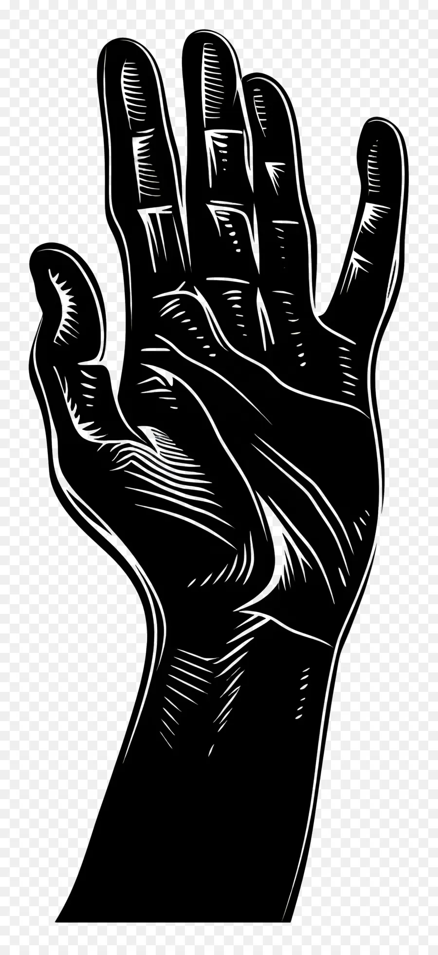 Geste dehnende Handbewegung erreicht - Unheimliche schwarze Hand Hand greift aus