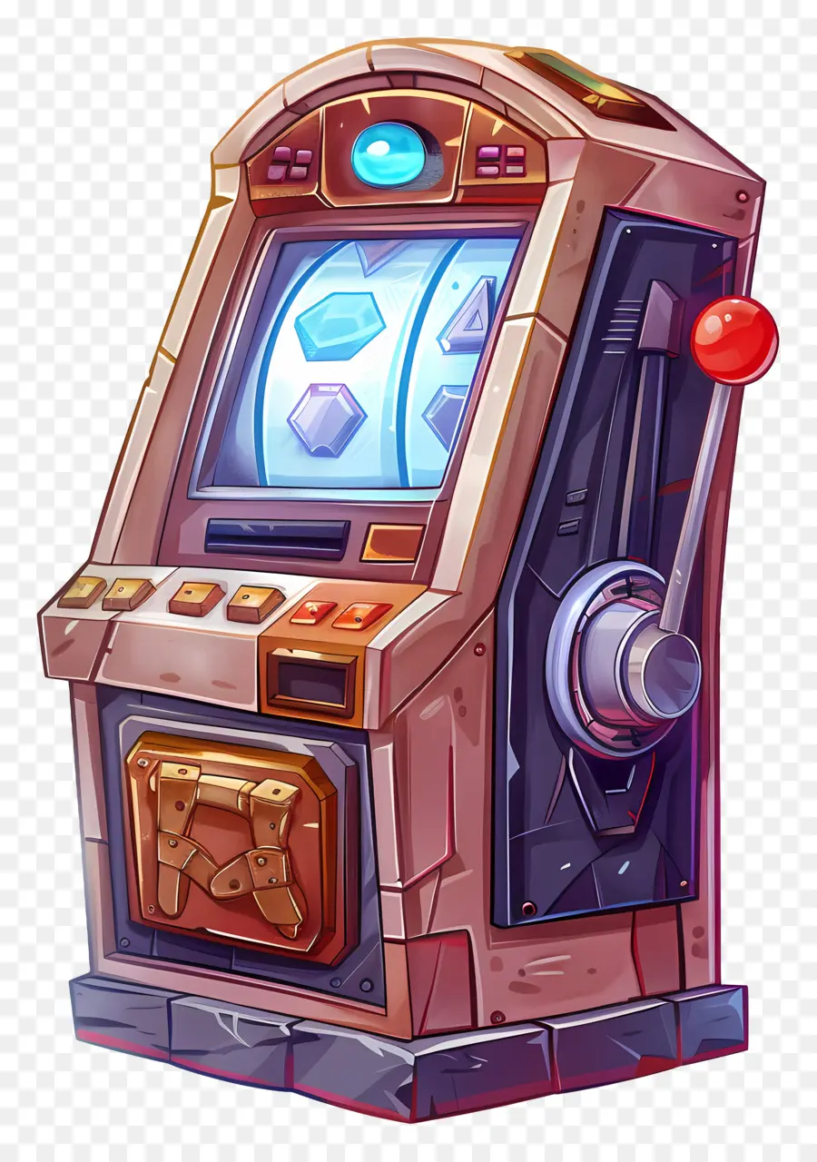 slot slot machine slot bobina da casinò - Slot machine vintage con luci rosse/pulsanti