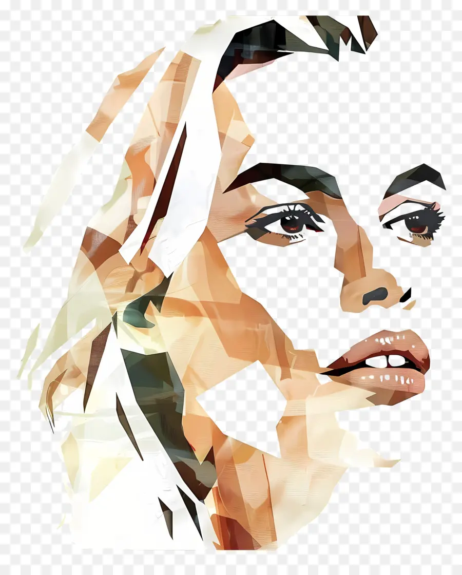 Margot Robbie Digital Vẽ nữ tóc vàng tóc dài - Người phụ nữ tóc vàng với các đặc điểm khuôn mặt đối xứng, chi tiết