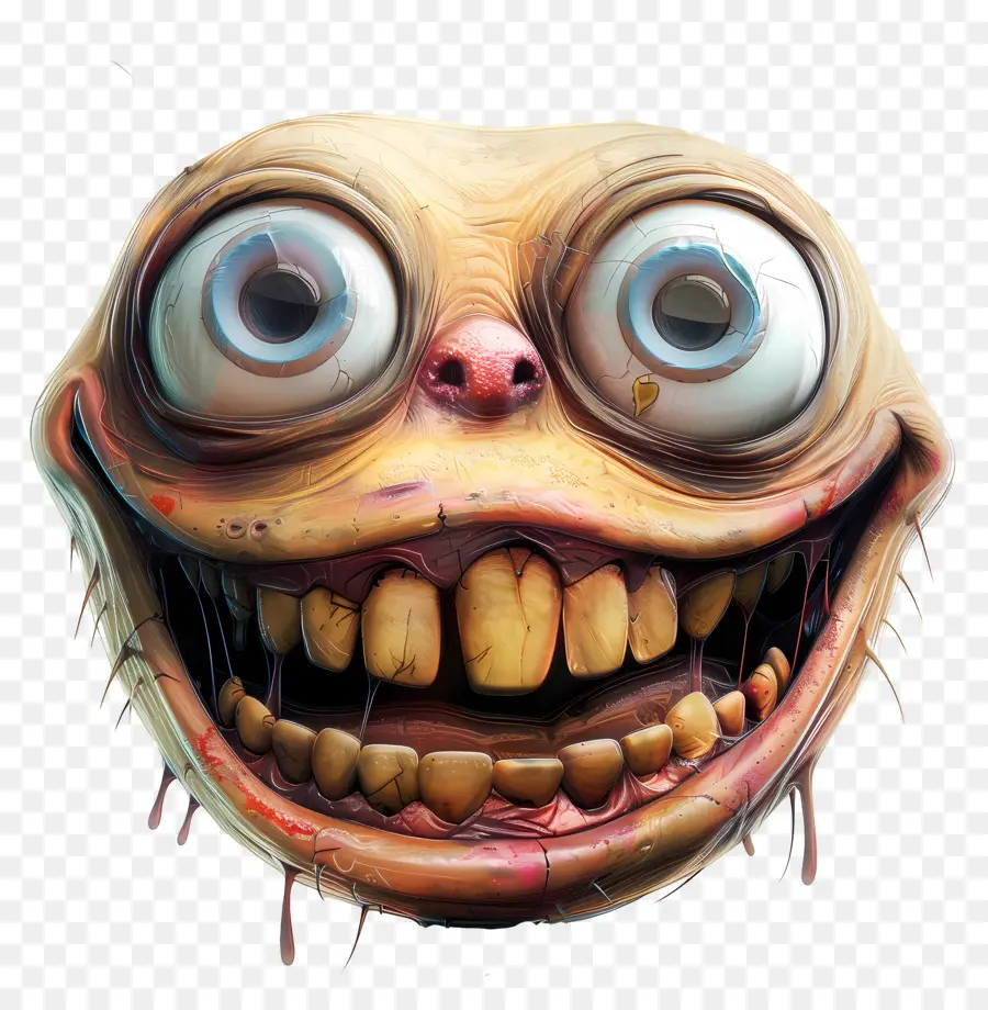 Face Face Horror Monster Monster distorto inquietante - Faccia distorta e inquietante della creatura mostruosa