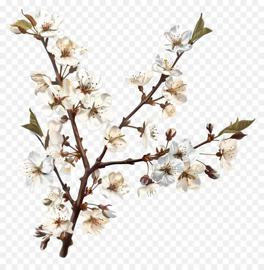 blooming cherry tree branch white plum tree blossom spring flowers