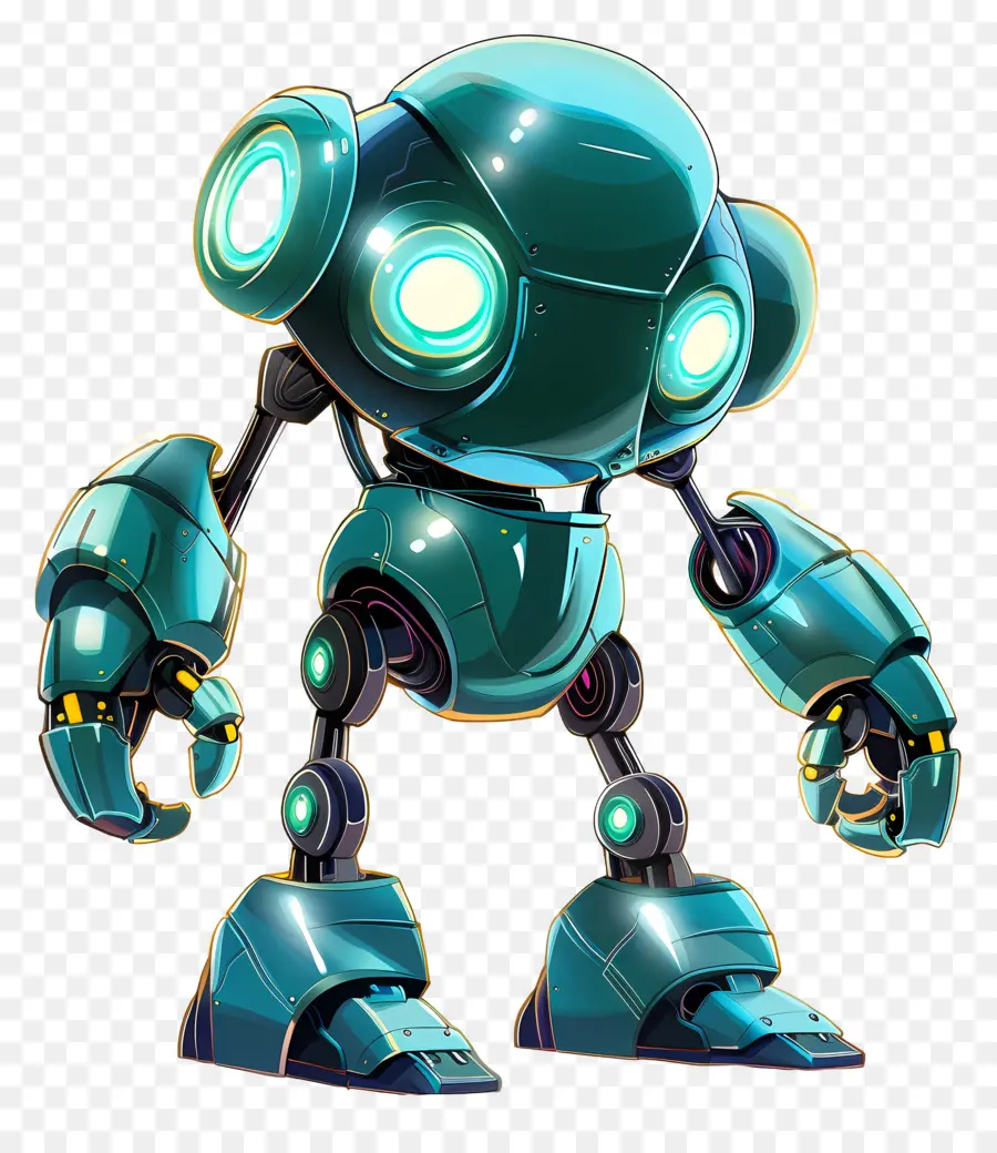 Roboter Futuristische Technologie Cyborg Artificial Intelligence - Futuristischer Roboter mit leuchtenden grünen Augen