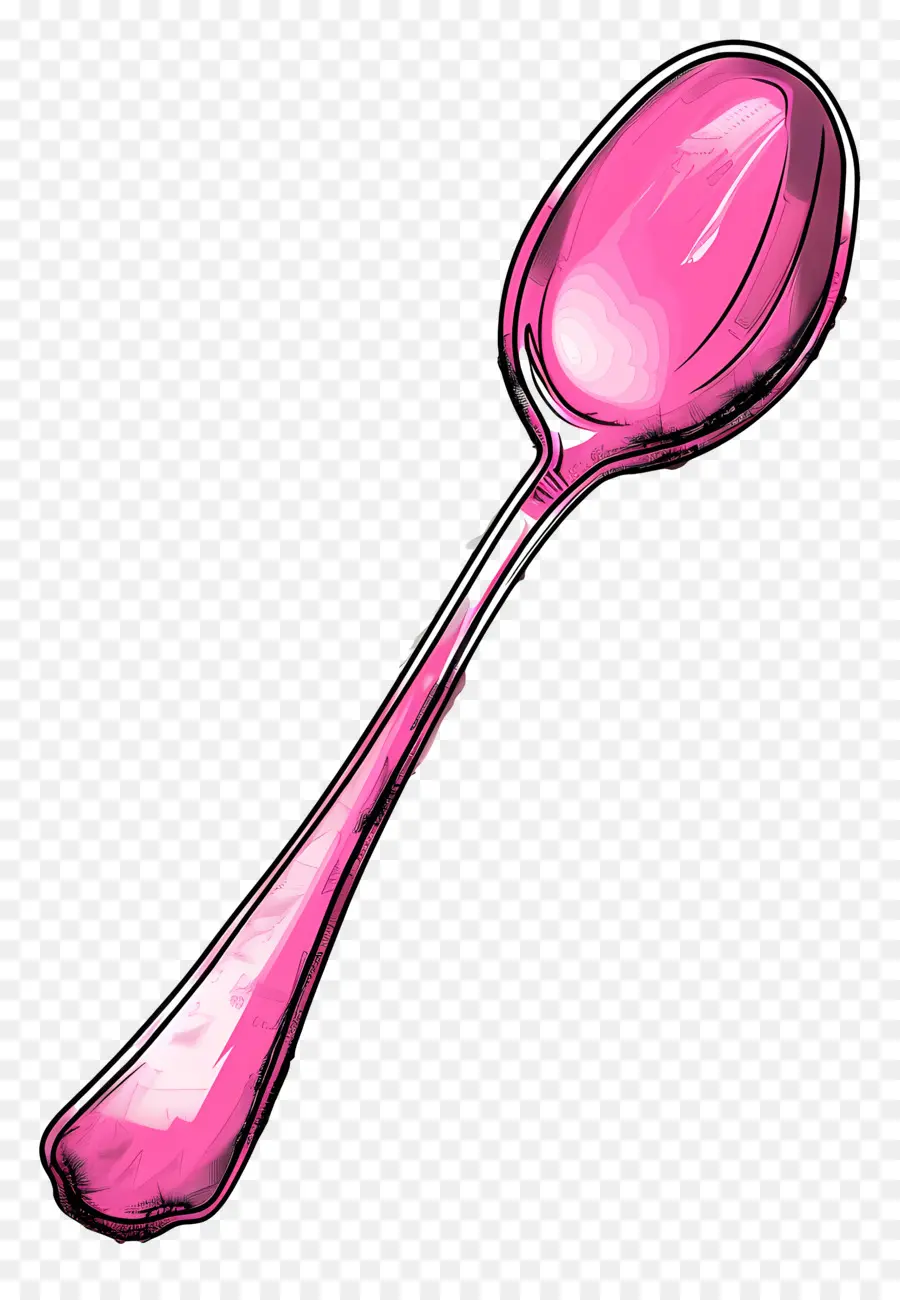 Teaspoon Pink Spoon Bếp nấu dụng dụng dụng cụ nấu ăn sáng bóng - Muỗng nhọn màu hồng trên nền đen bóng