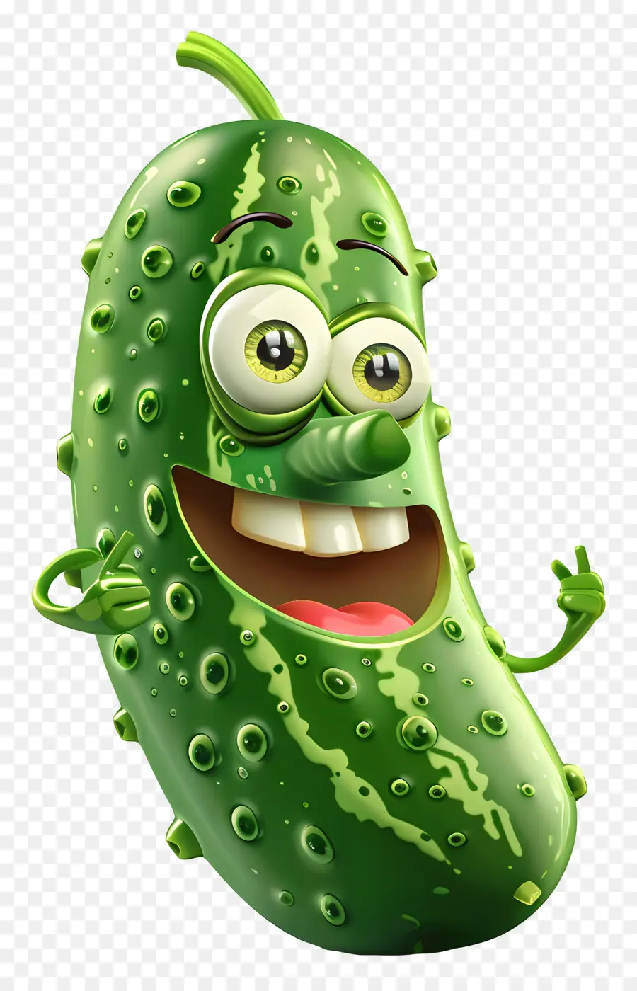 3d cartoon vegetable cartoon cucumber playful design green cucumber smiling vegetable