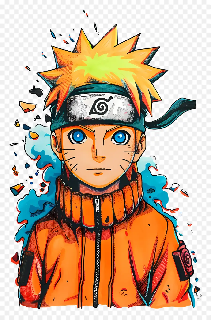 Naruto - Selbstbewusstes Mann mit blauem Haar im Porträt