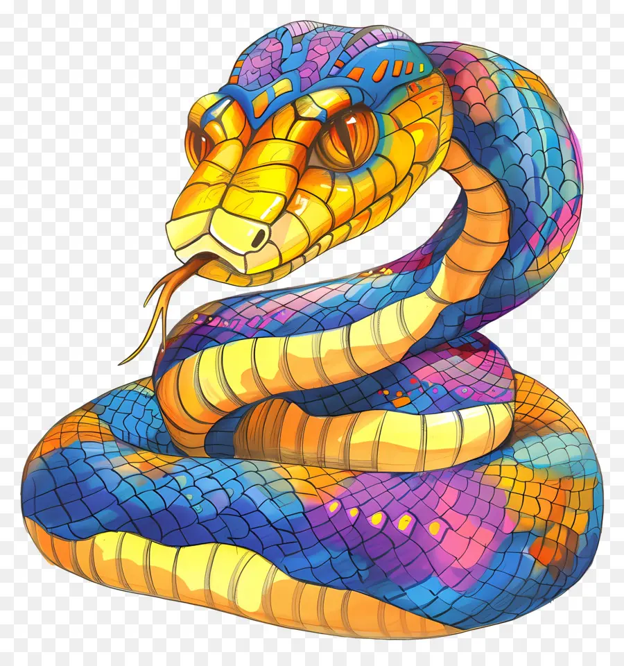 Rắn rắn đầy màu tím rắn rắn rắn rắn rắn - Rắn đầy màu sắc, thực tế với răng sắc nhọn