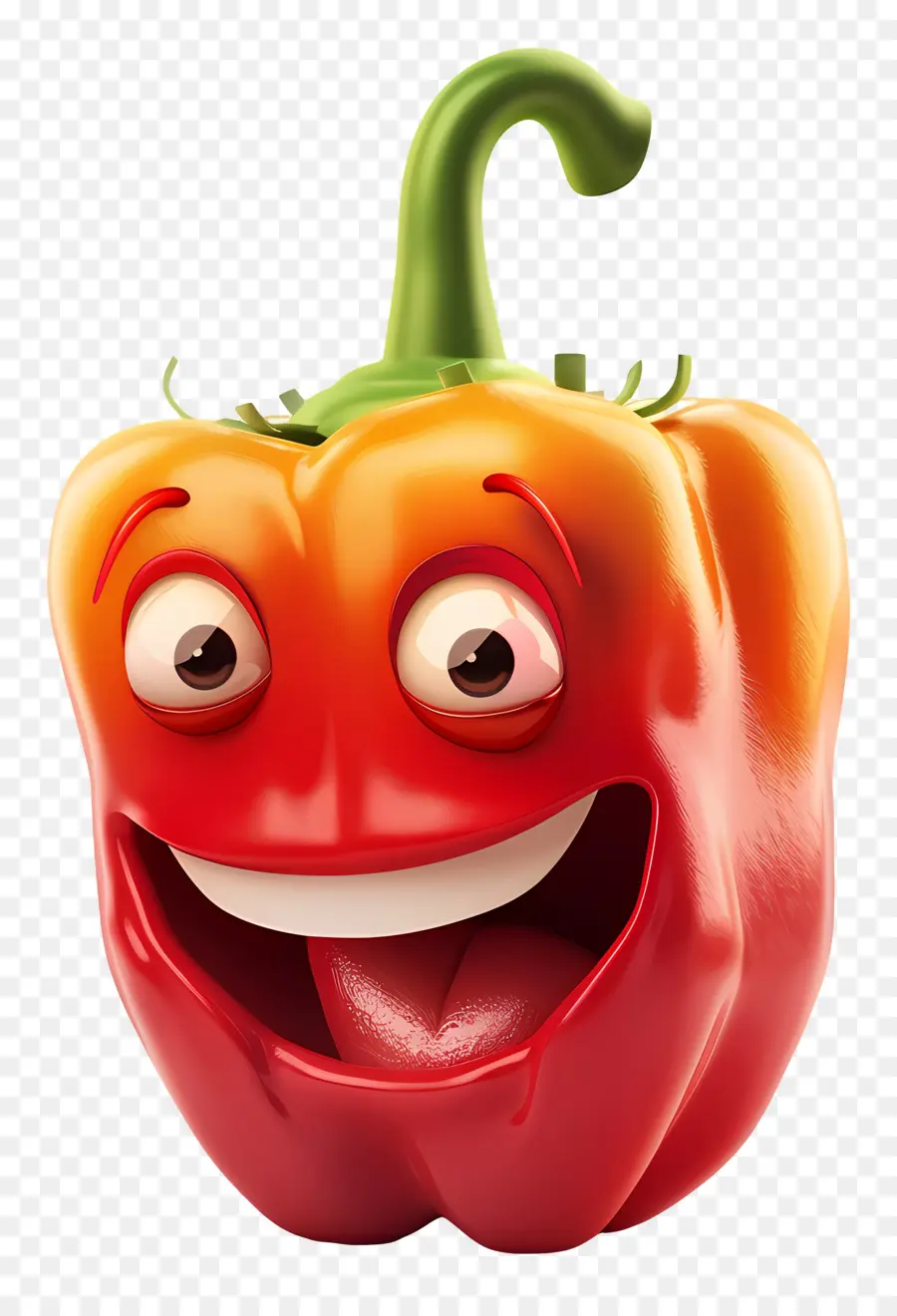 3d cartoon vegetable red bell pepper cartoon happy smiling