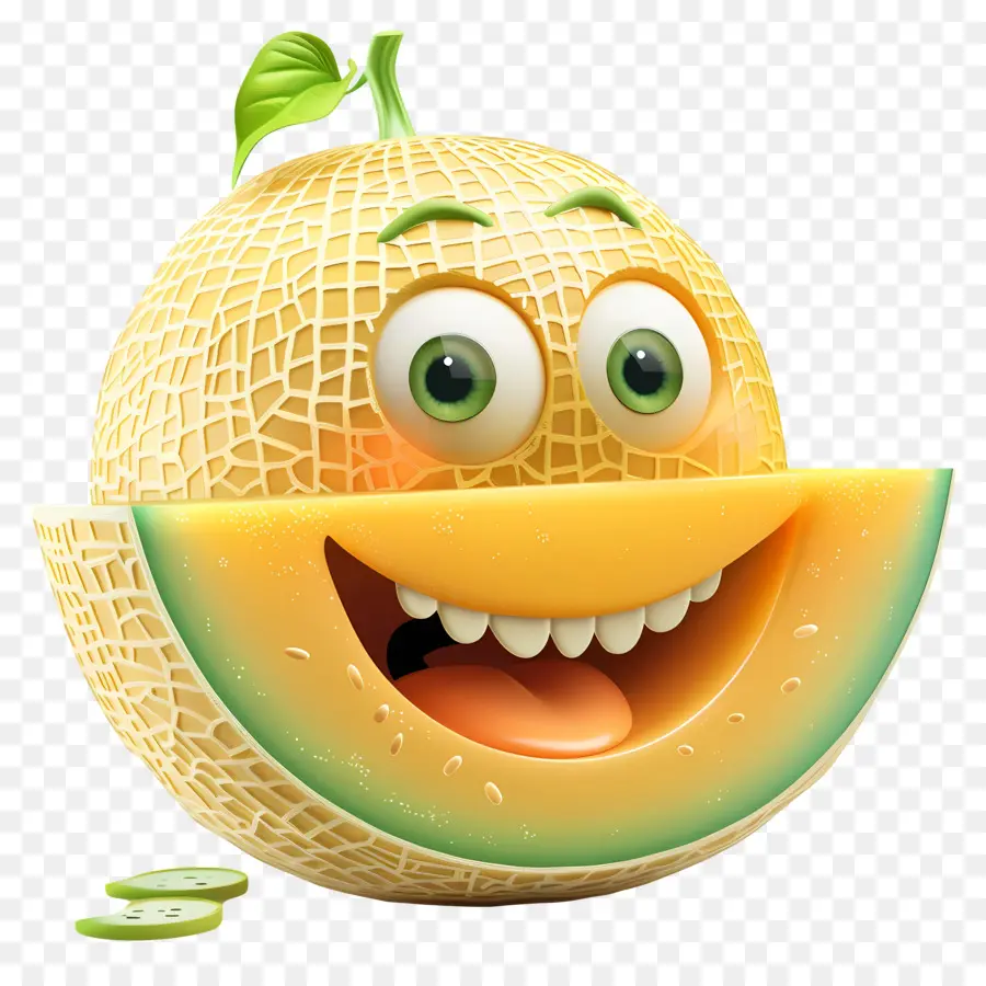 Mango - Lächelnde Mango mit gelbe Haut, grüne Flecken