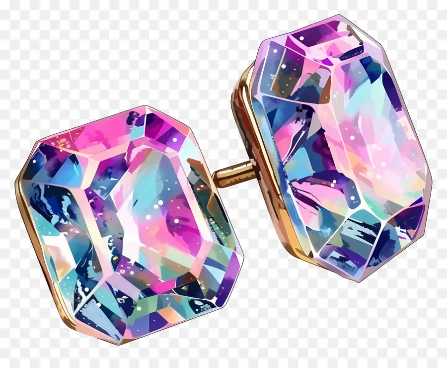 stud earrings multi-colored earrings glass stone earrings rainbow earrings gold tone setting