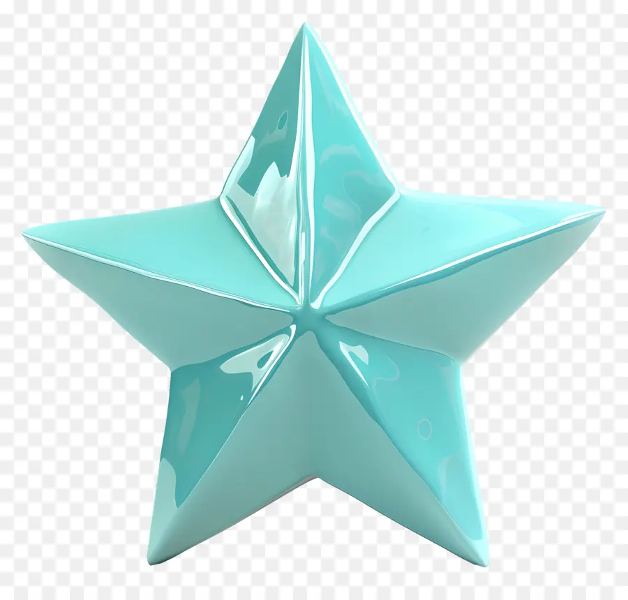 Blue Star - Blauer Stern auf schwarzem Hintergrund, minimalistisches Design