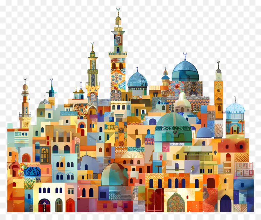 Moschee - Farbenfrohe, exotische Stadt mit hohen Minaretten