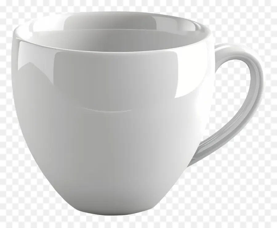 Kaffeetasse - Weißer Keramikbecher auf schwarzem Hintergrund