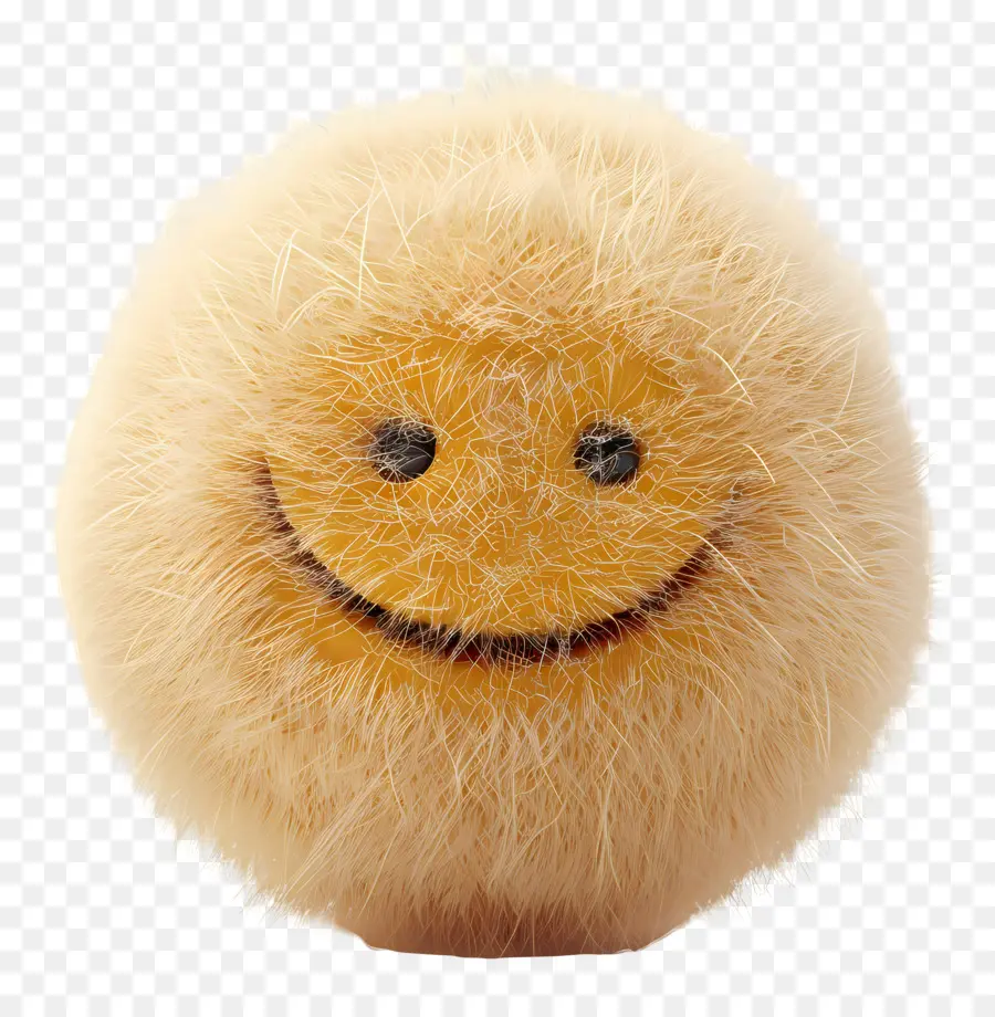 smiley Gesicht - Flauschiger, leichter Ball aus Wolle lächelt