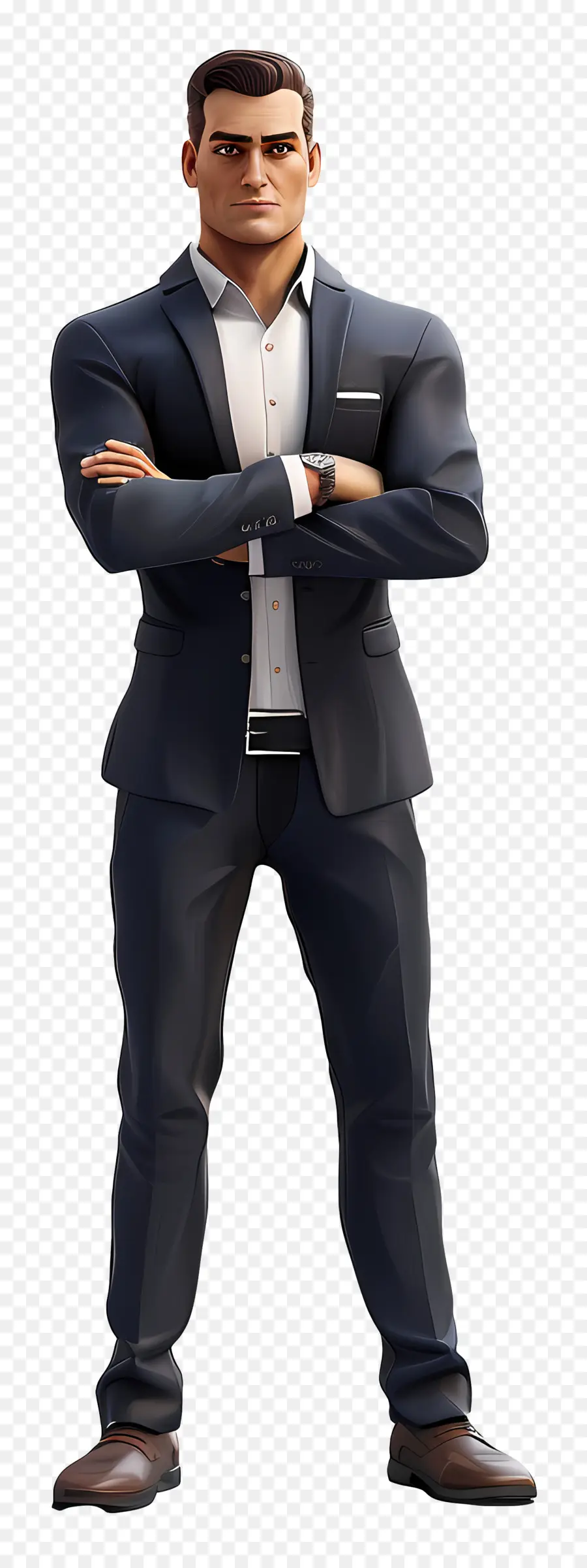 uomo d'affari - Uomo d'affari 3D in abito e cravatta nera