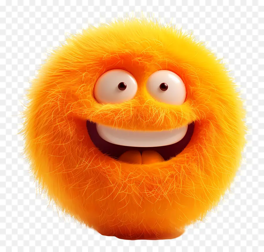 arancione - Creatura arancione felice e soffice con grandi occhi
