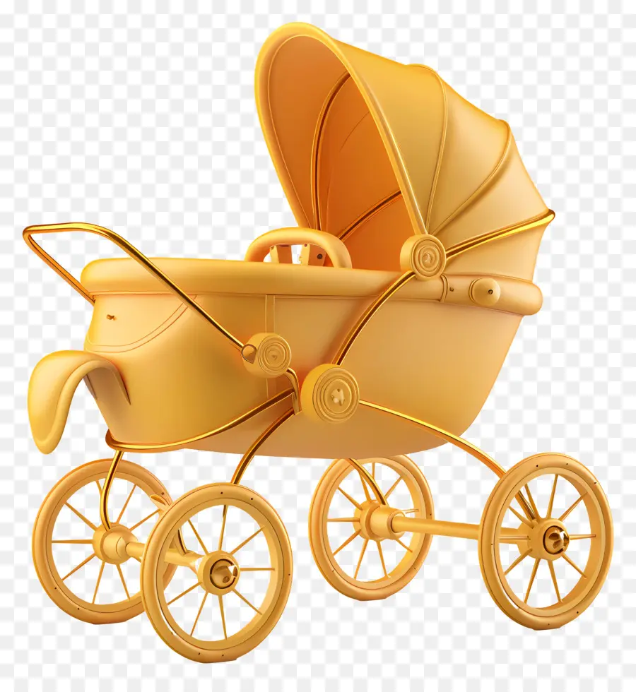 Baby Kinderwagen Baby Kinderwagen Golden Crib Zweidimensionales Design - Goldener krippenförmiger Baby-Kinderwagen mit elegantem Design