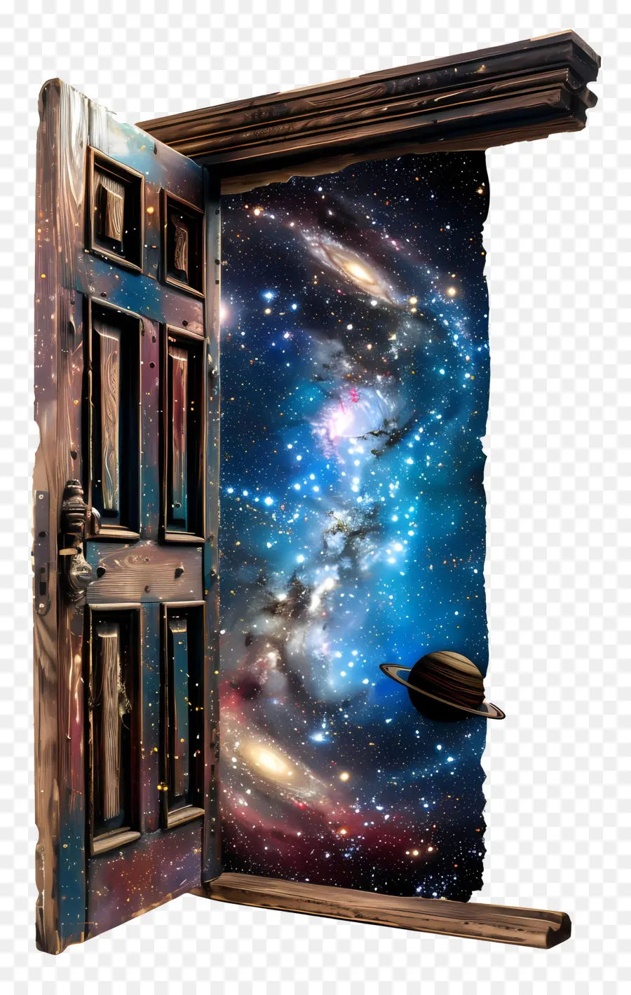 Tür Galaxy Stars Nebel lebendige Farben - Tür geöffnet für Galaxie, lebendige Farben Kontrast