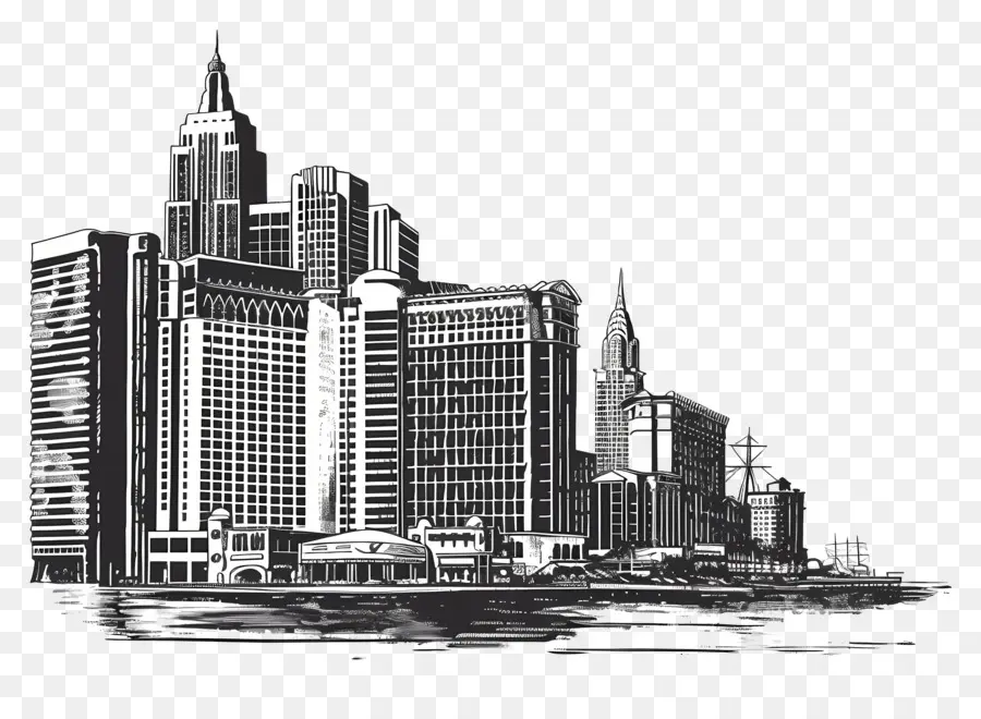 Atlantic City Skyline Cityscape Wolkenkratzer Gebäude Fluss - Moderne Stadt Skyline mit hohen Wolkenkratzern