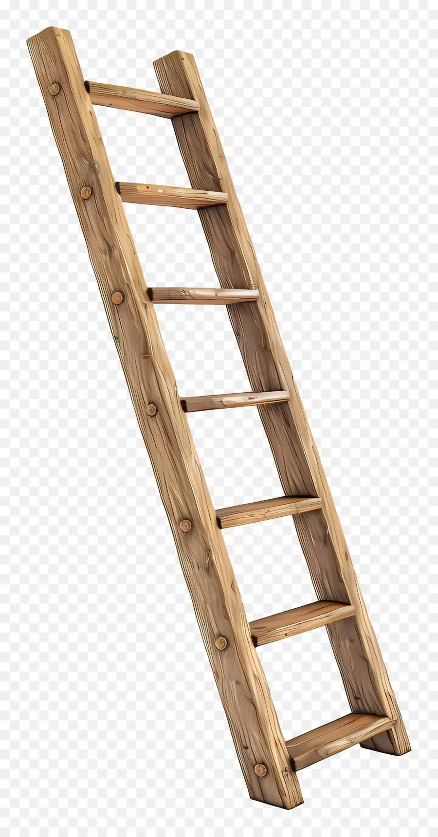 scala in legno - La scala di legno forte e ben realizzata con due pioli