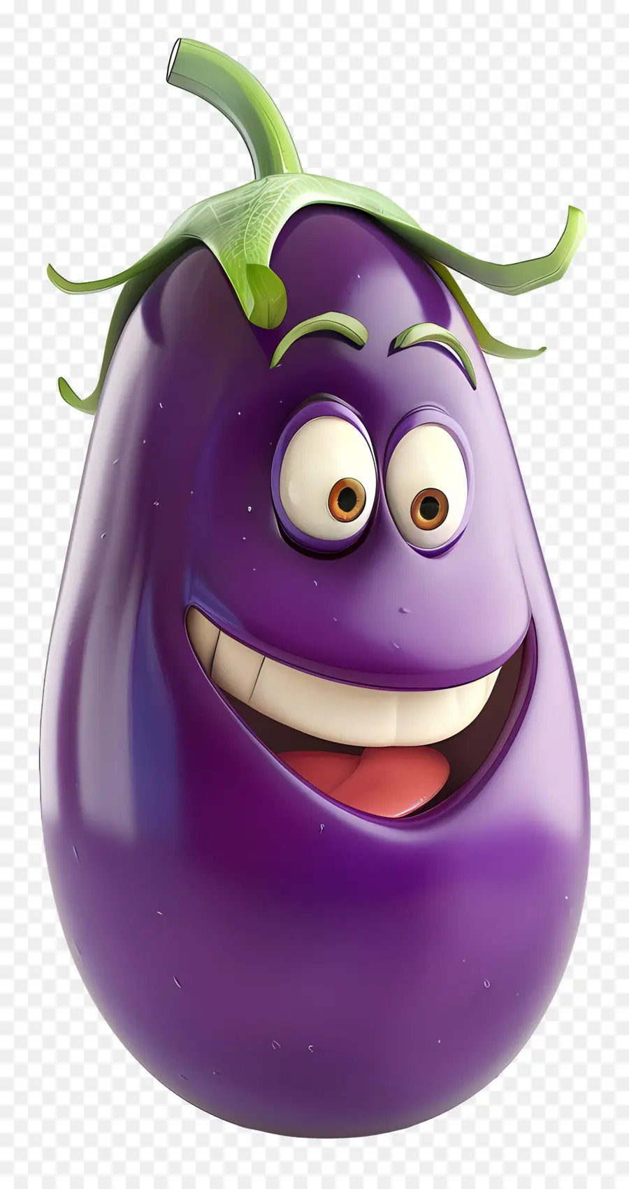 3d cartoon vegetable plum fruit purple smile