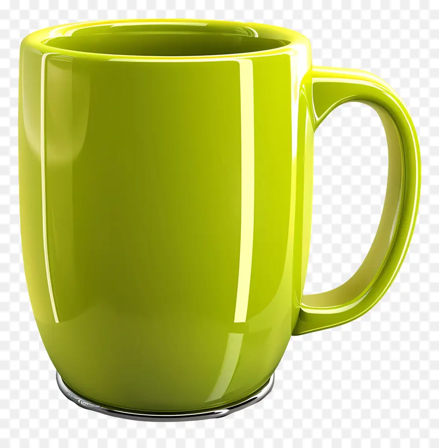 tazza di caffè - Tazza verde su sfondo nero, maniglia