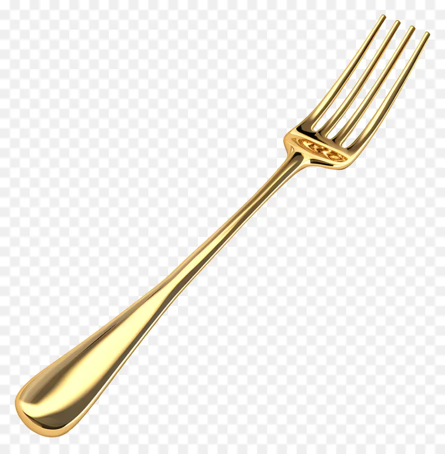 Vàng Fork Golden Fork Gold Cutlery Fine Ăn uống sang trọng - Ngã ba vàng với ba ngạnh, không được sử dụng