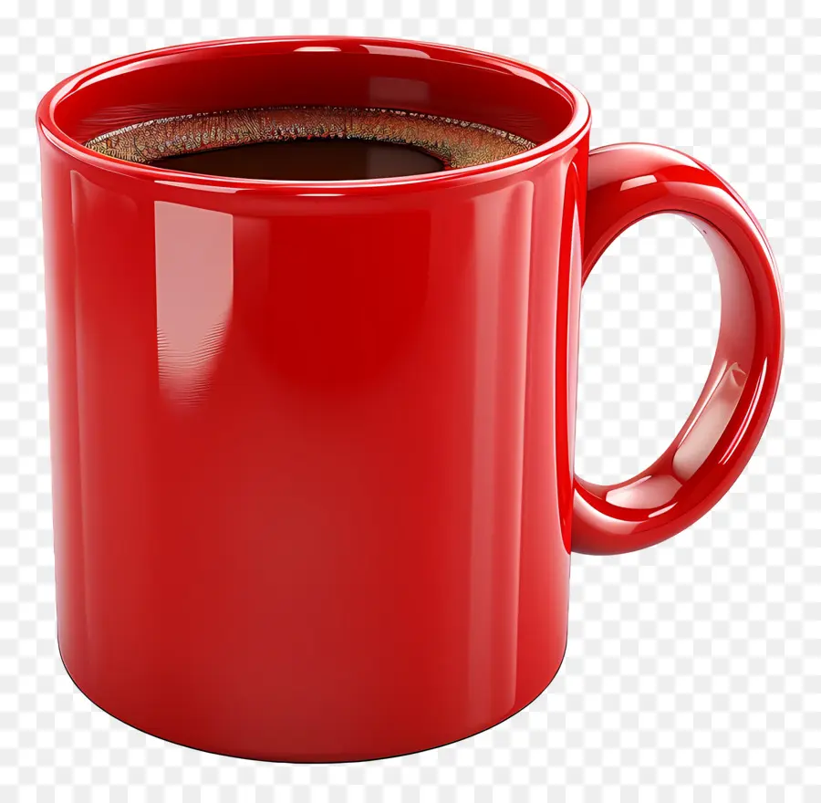 Kaffeebecher - Rote Tasse mit schwarzem Kaffee auf dunklem Hintergrund