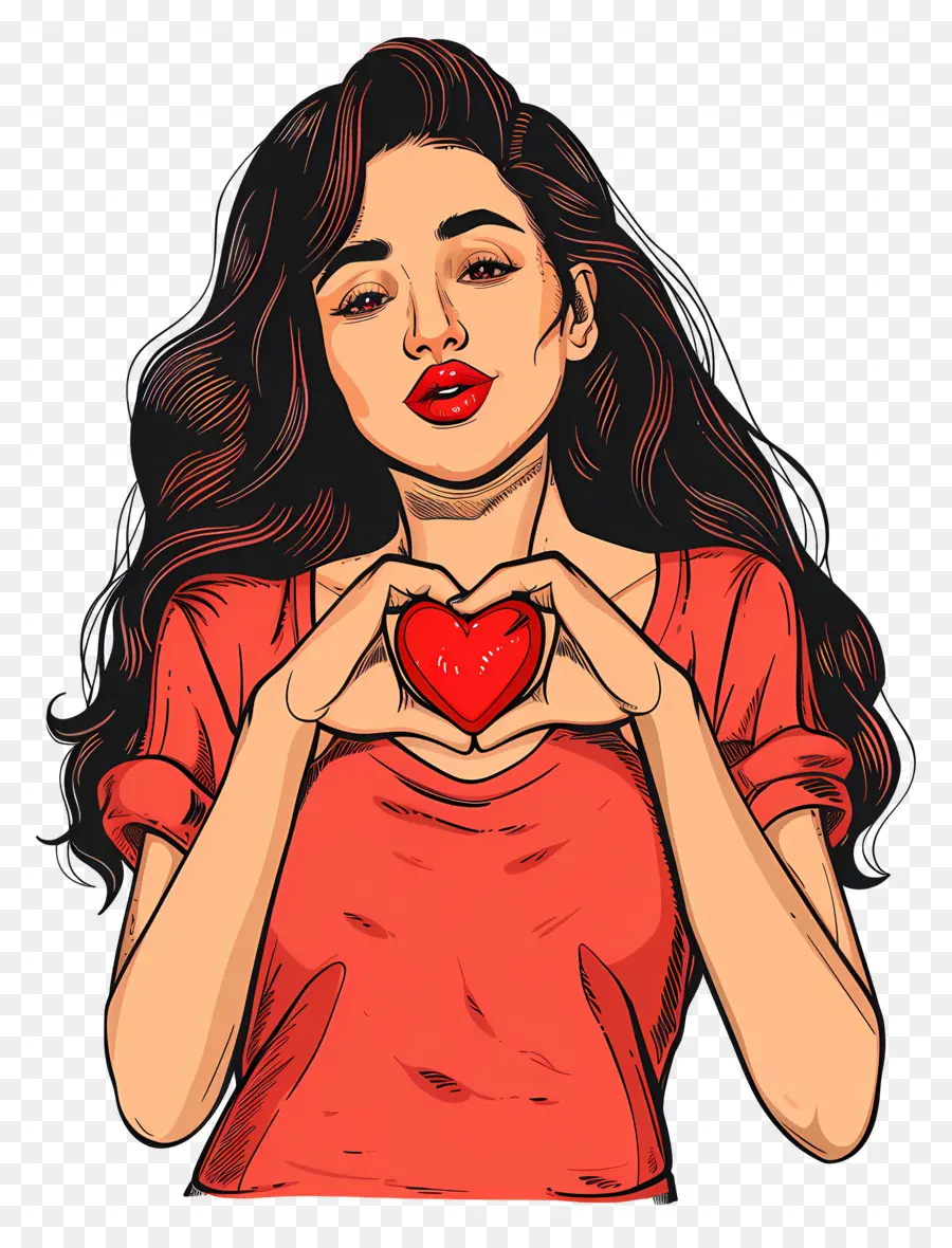 trái tim tình yêu cử chỉ yêu hạnh phúc - Người phụ nữ hạnh phúc ôm trái tim đỏ, nền đen