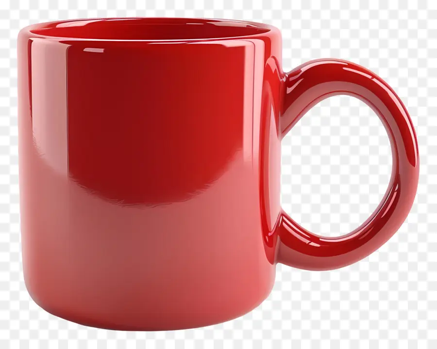 Kaffeebecher - Roter Becher mit großem Griff, Plastikmaterial