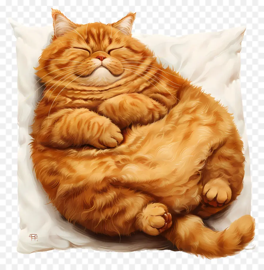 Ingwer Katze Orange Tabby Katze Schlafkatze Whiskers weißes Kissen - Orange Tabby Katze schläft auf weißem Kissen