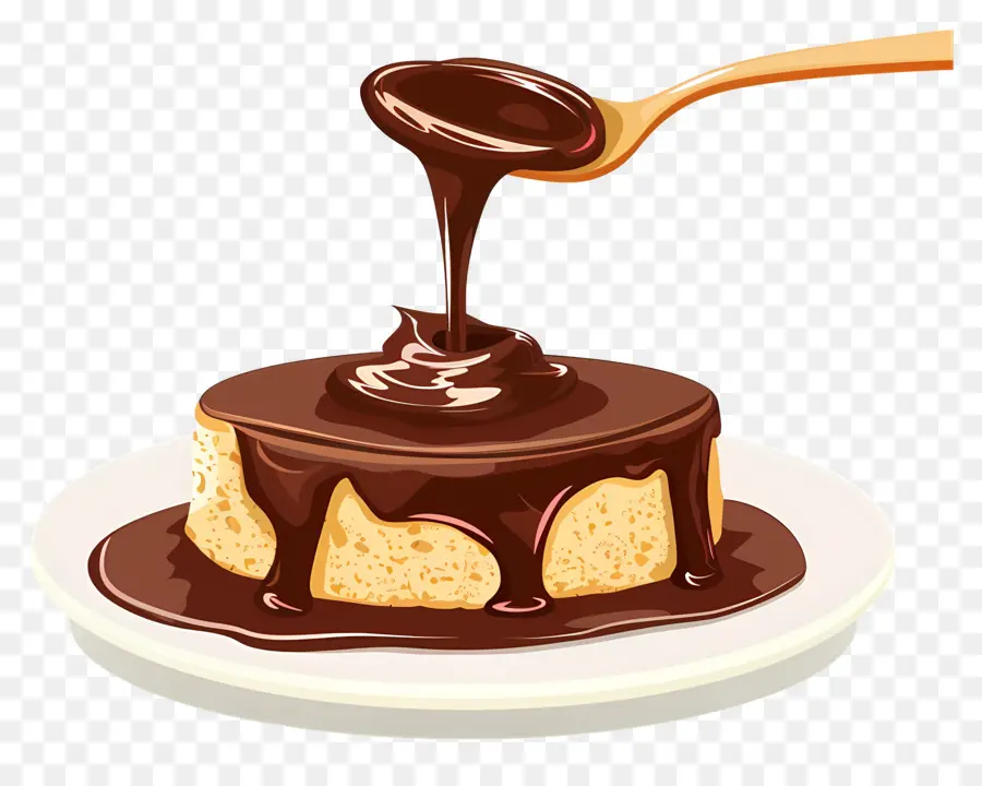 Sô cô la nước sốt sô cô la bánh pudding sô cô la vàng thìa đánh kem - Phối màu của sô cô la đen so với nền trắng và đen tạo ra một sự tương phản hấp dẫn trực quan. 
Hình ảnh gợi lên cảm giác nuông chiều và cám dỗ, khiến người xem muốn thử món tráng miệng