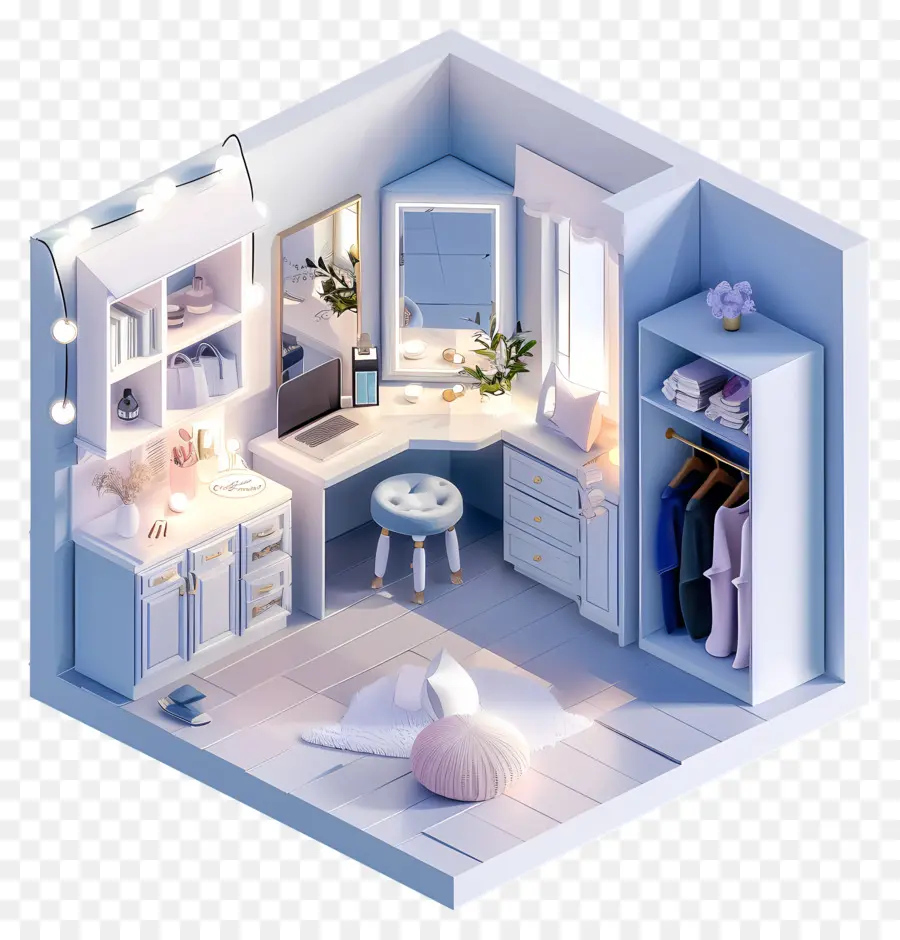 Ankleidezimmer Schlafzimmer Dekor Minimalistisches Design weiße Möbel natürliches Licht - Minimalistisch, sauber, ruhiges Schlafzimmer mit natürlichen Licht