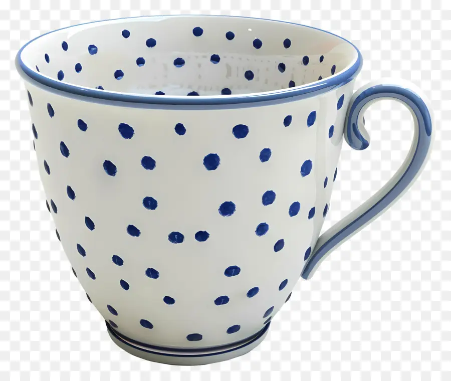 tazza di caffè - Design della tazza a pois blu e bianco